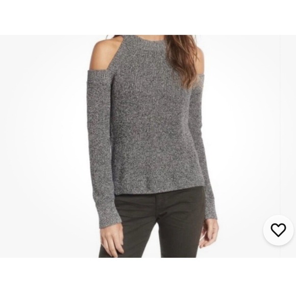 Rag & Bone Dana Marled Knit Gray Cold Shoulder sweater Size S - Picture 1 of 6